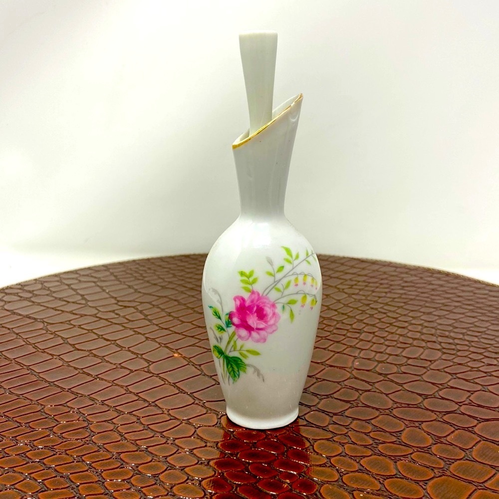 Vintage Wales Perfume White Floral Jar With Top